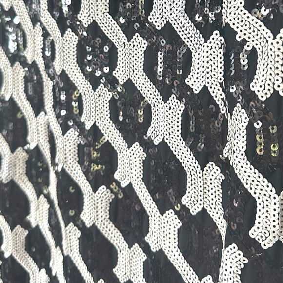 NWT Calvin Klein Black and White Sheath Sequined Mini Dress - Picture 4 of 9